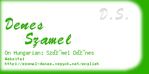 denes szamel business card